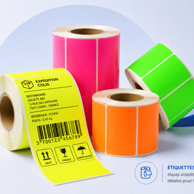 Étiquettes couleur fluo